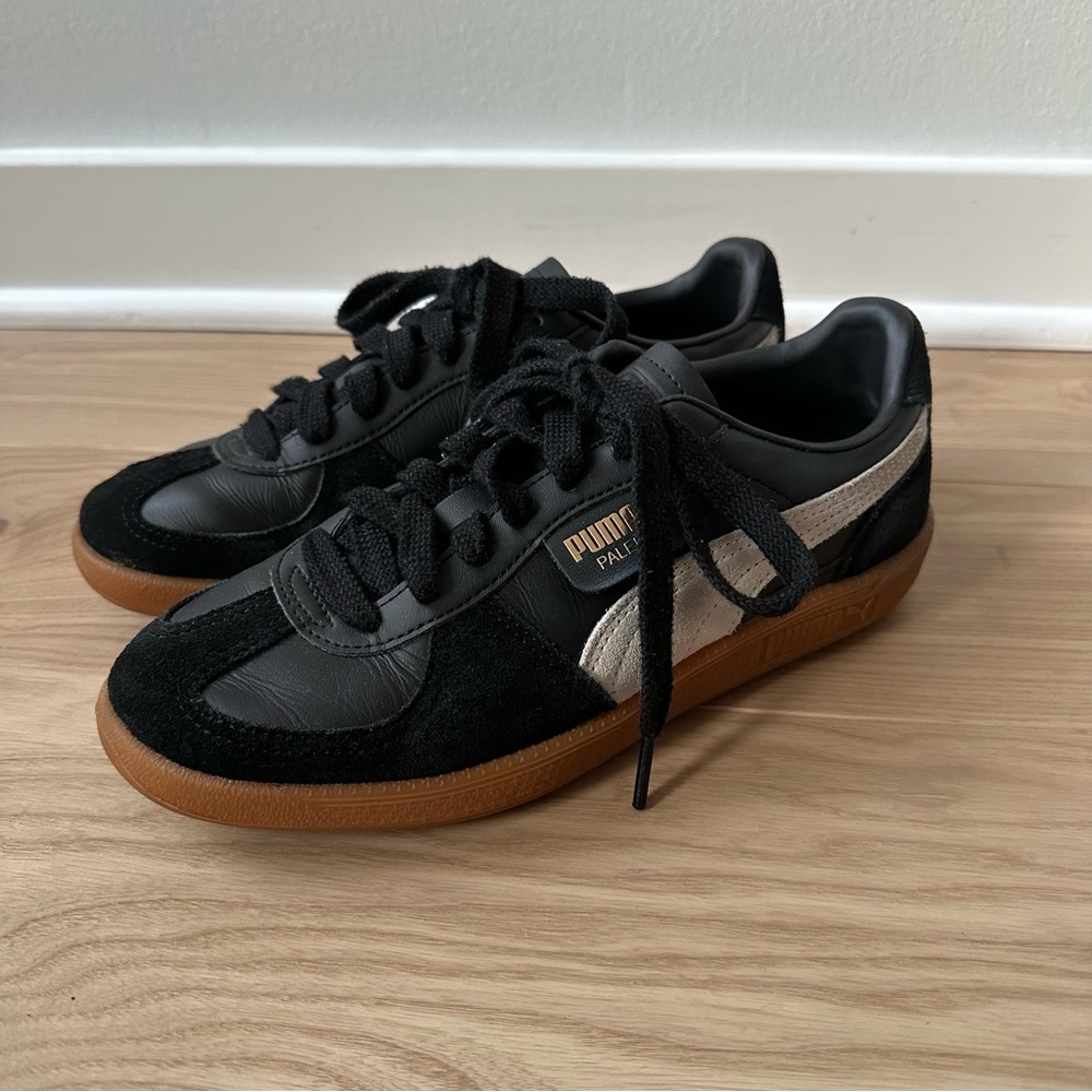Puma Palermo Leather Sneakers | Black | 8.5